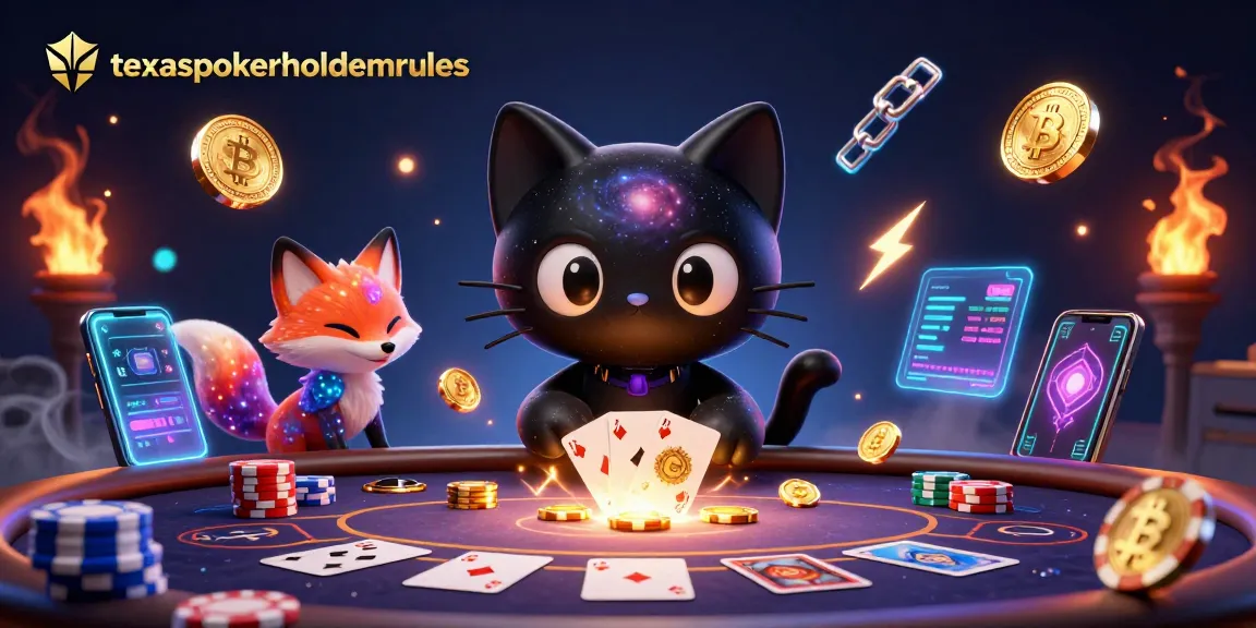 Engage in thrilling poker games at texaspokerholdemrules with cosmic cat pulling in vibrant chips.