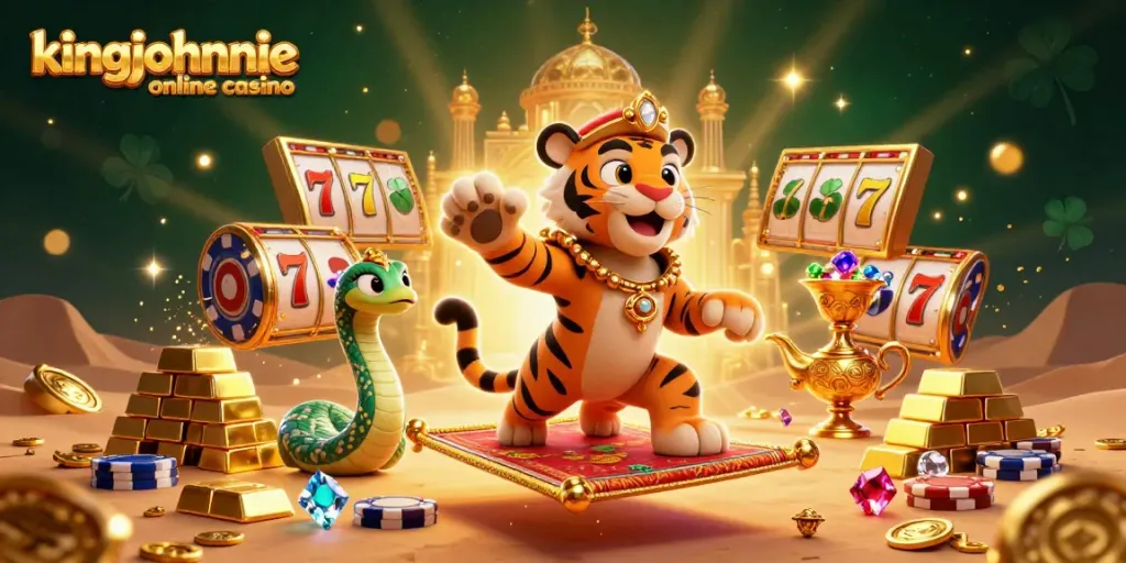Experience the thrilling world of kingjohnnie online casino with whimsical 3D characters, vibrant gems, and gleaming treasures.
