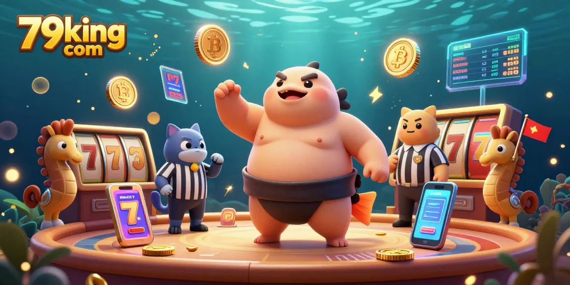 Experience winning strategies at 79king com in a vibrant underwater casino scene featuring dynamic gaming elements.